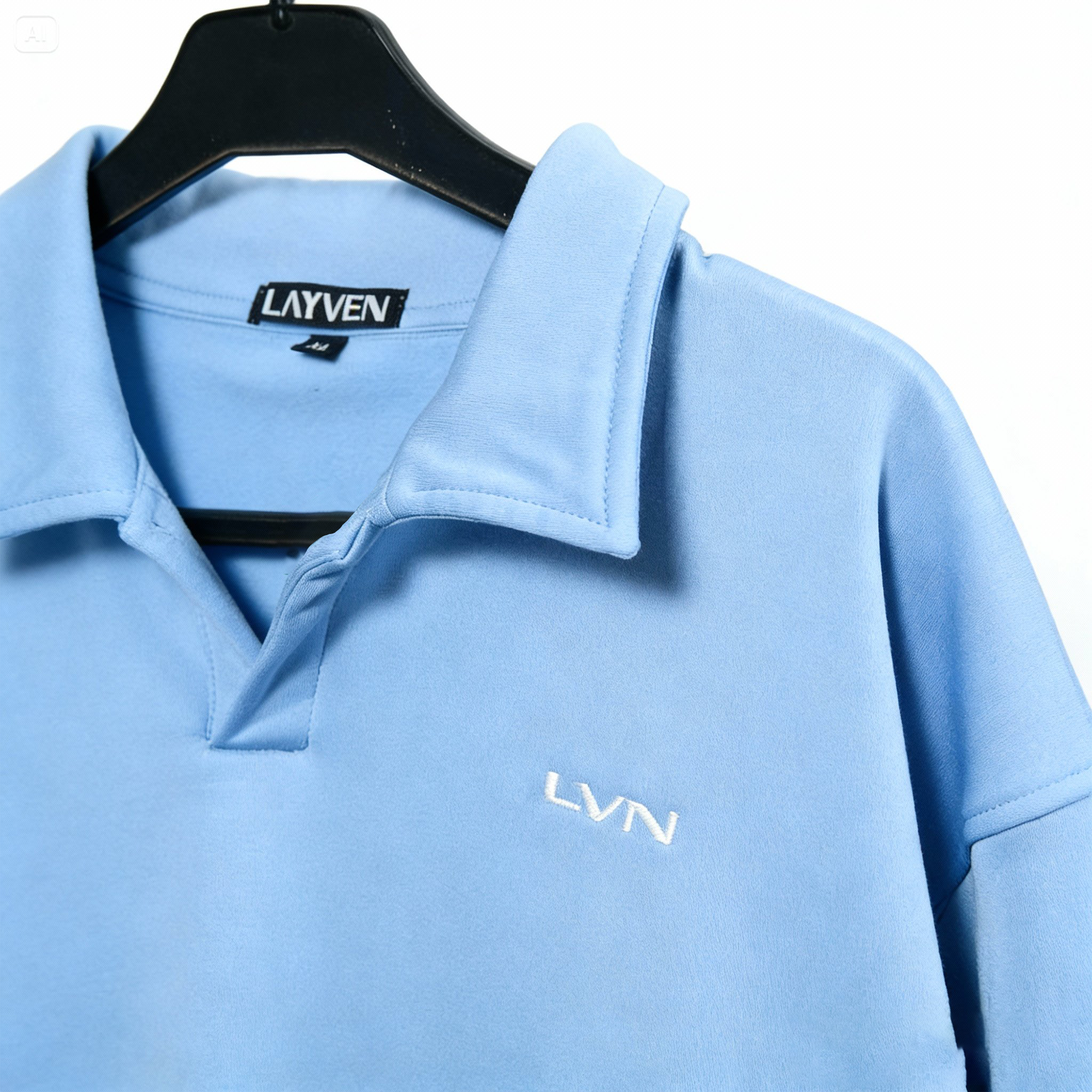 Oversized Sweatshirt Polo Light Blue